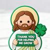 4 Pcs St. Patrick's Day Little Jesus Figurines Thank You for Helping Me Grow Tiny Jesus Figures Religious Gifts for Desktop Mantel Shelf Home Decor