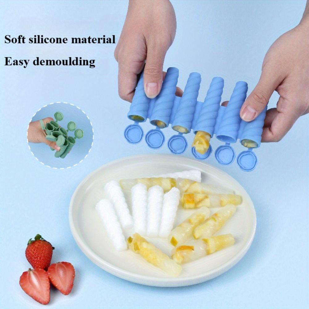 

Мини силиконовые формы для эскимо с крышками, легко извлекаются, позволяют приготовить 6 штук, идеально подходят для кубиков льда, замороженных угощений, синие синий