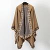 Bohemian Shawl Woven Cape Women Hooded Warm Wear Photo Outside The Cape