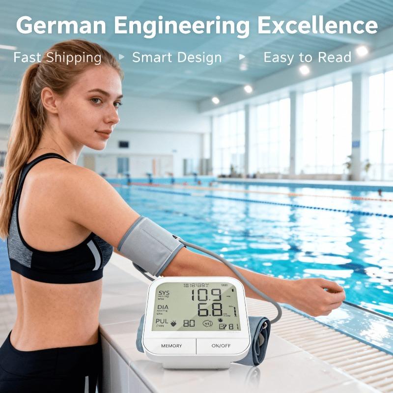 

Quick Measurement Blood Pressure Monitor - Humanized Design & Large Display білий