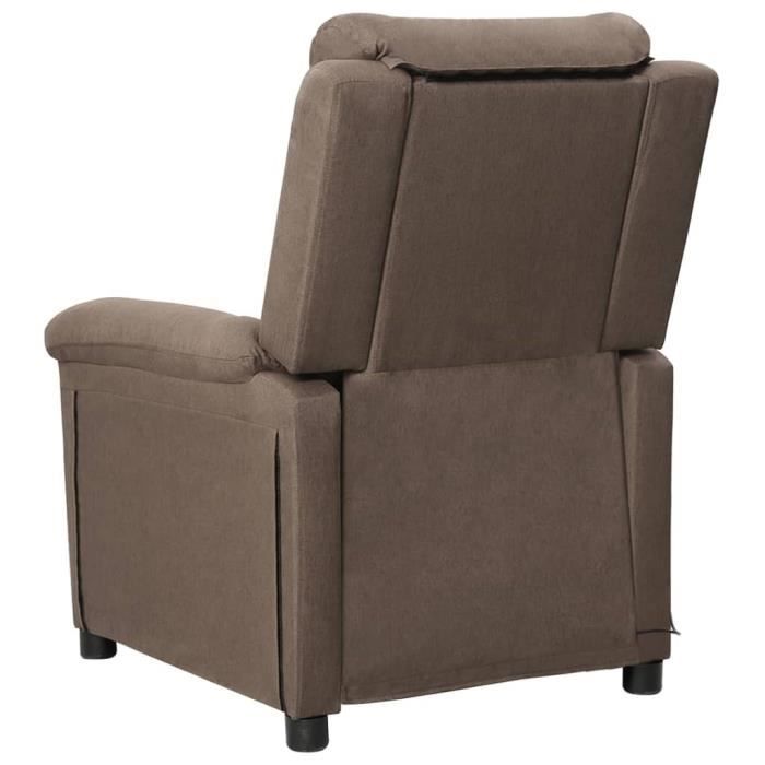 VidaXL Fauteuil de massage inclinable Taupe Tissu