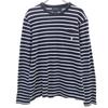 Border Pattern Long Sleeve T-shirt M Navy Ron T Men's Used