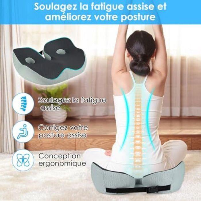 Ortopedický polštář na kostrč - OKZ - Paměťová pěna - Tvar U - 48x39 cm - Protiskluzová základna - Integrované větrání