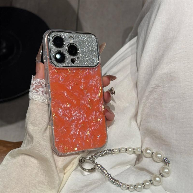 Glitter Resin Shell Case IPhone 17 Pro 16 15 With Seashell Stylish Protective Cover Women