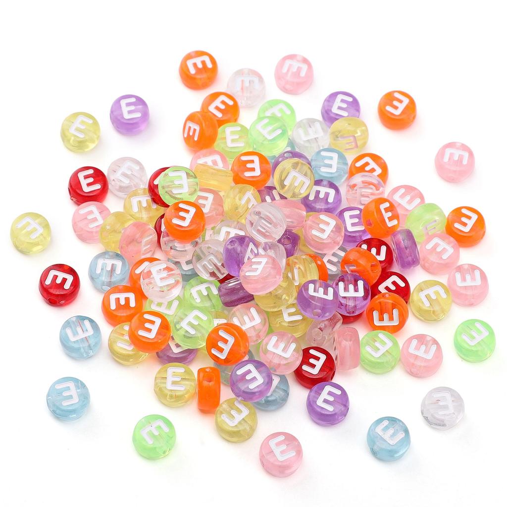 100 ks Akrylové korálky s písmeny Kulaté volné korálky pro DIY náramek Výroba módních šperků