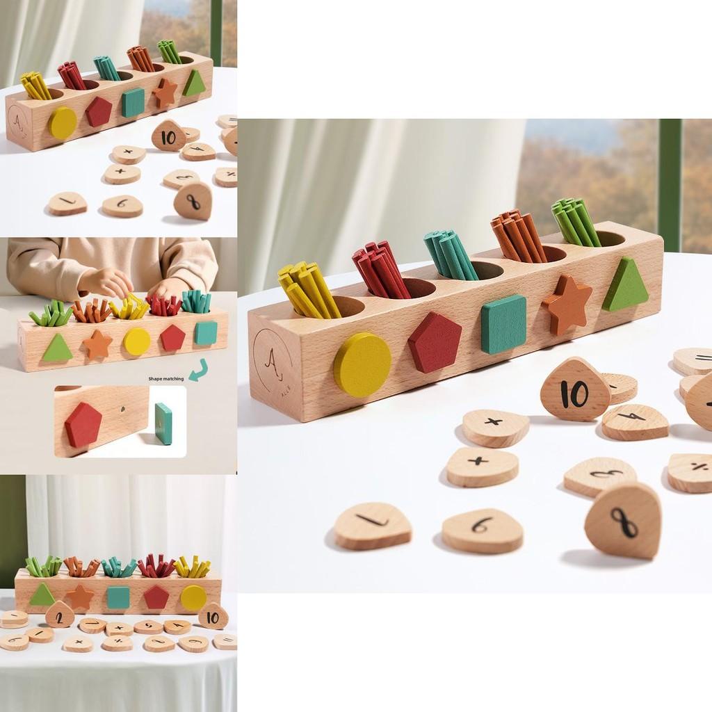 Wooden Educational Block Set With Shape Matching For Toddlers Learning
