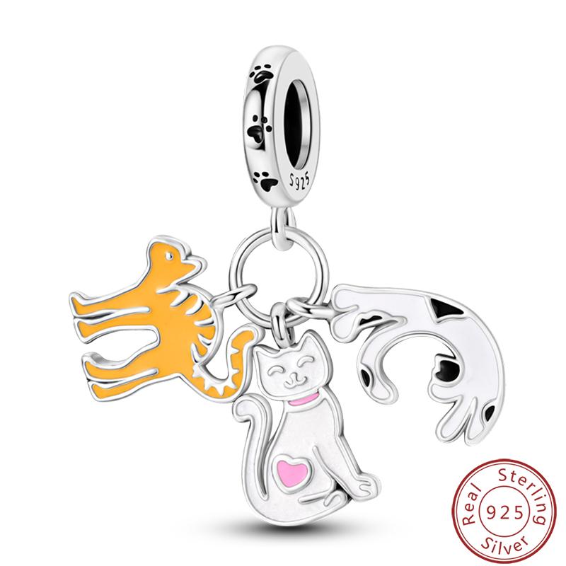 Cute Cat And Dog Series Copper Moon Butterfly Paw Print Charms 3Mm Diy Fine Jewelry Gifts Making