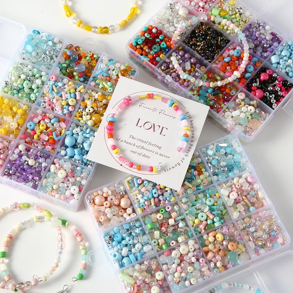 Mixed Glass Seed Beads Set: DIY Jewelry Bracelet & Necklace Kit with Tools & Accessories
