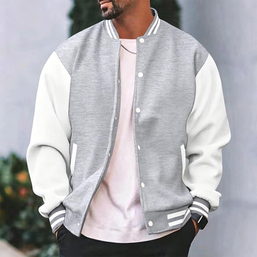 Stile Invernale Uomo Plus Velluto Taglia Europea Felpa Cardigan Giacca da Baseball
