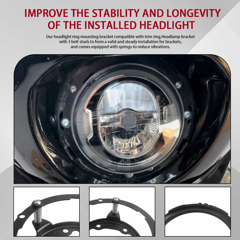Fairing Bracket Mount With Headlight Mounting Bracket Ring Trim Cover Motorcycle For Harley Softail Low Rider ST FXLRST 2022-25