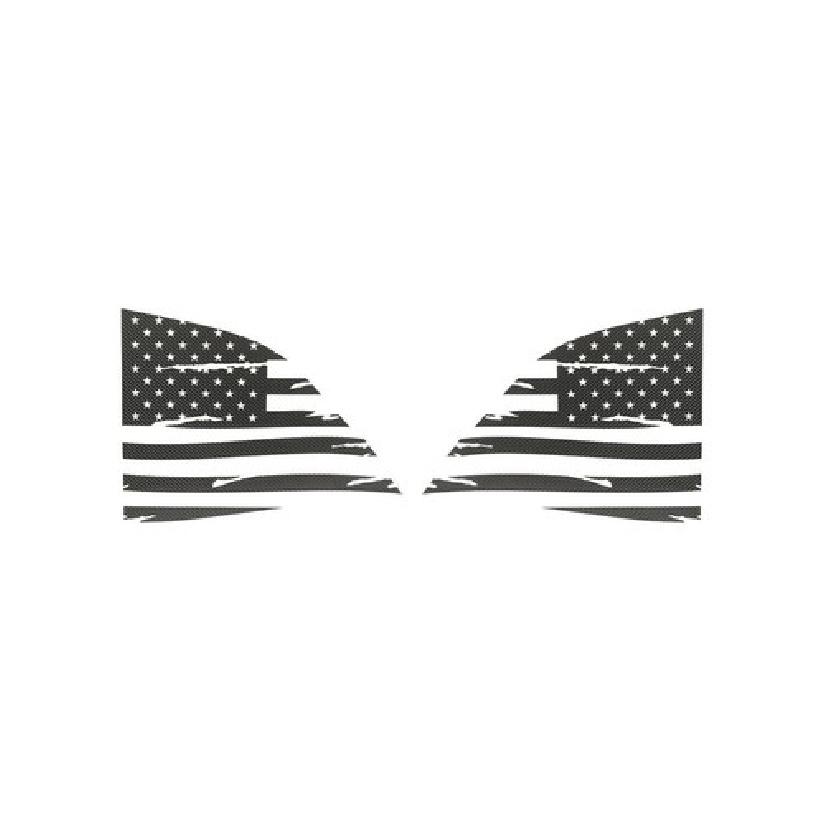 Rear Sides Window Sticker Trim For Dodge Challenger 2008+ USA Flag Carbon Fiber