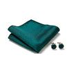 Necktie Bow Tie Set Polyester Elegant Exquisite Cufflinks Gift Boxed Set for Boyfriend Green