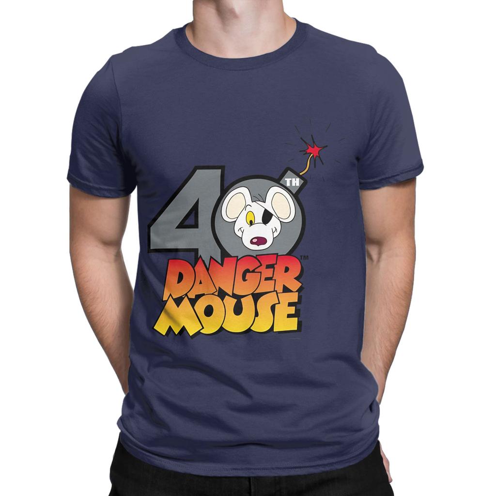 Maglietta 100% Cotone Novità 40° Anniversario di Danger Mouse Top Magliette Per Unisex