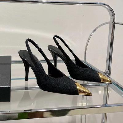 Black High Heels Women 'S Autumn And Winter  New Metal Pointed Toe Stiletto Sexy Pumps Shoes For Women