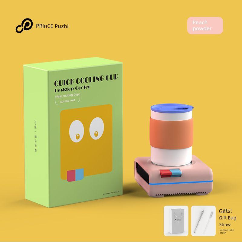 

Puzhi Semiconductor Desktop Cooling Heating Drink Coaster 2025 New Arrival: Peach Pink Color Block, Cooling