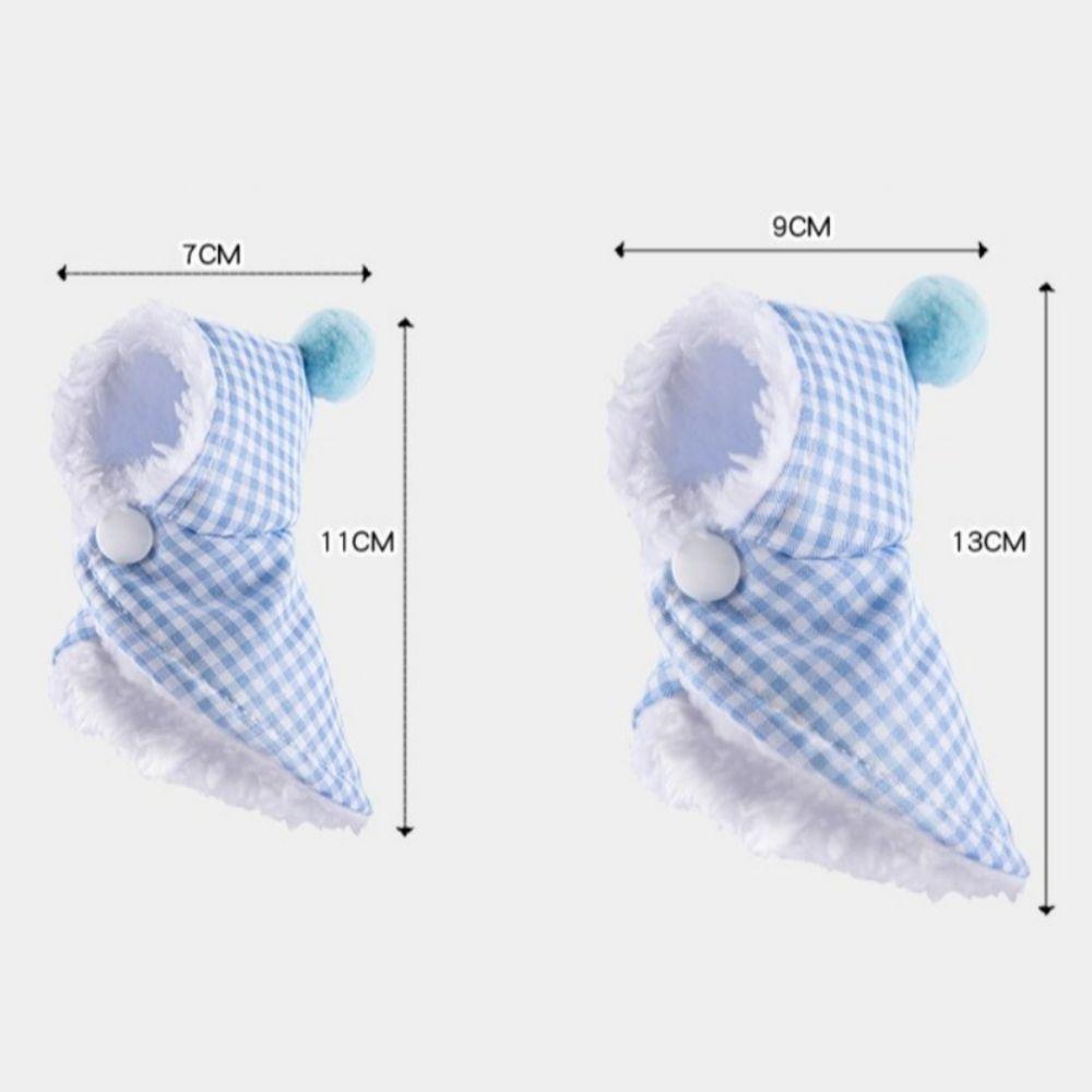 Plaid Birds Coat Thickened Warm Plush Cape Hat Kit Trendy Pet Parrot Cape  Pet Accessories