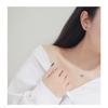 Simple Double Circle Inlaid Diamond S925 Silver Korean Fashion Necklace For Women
