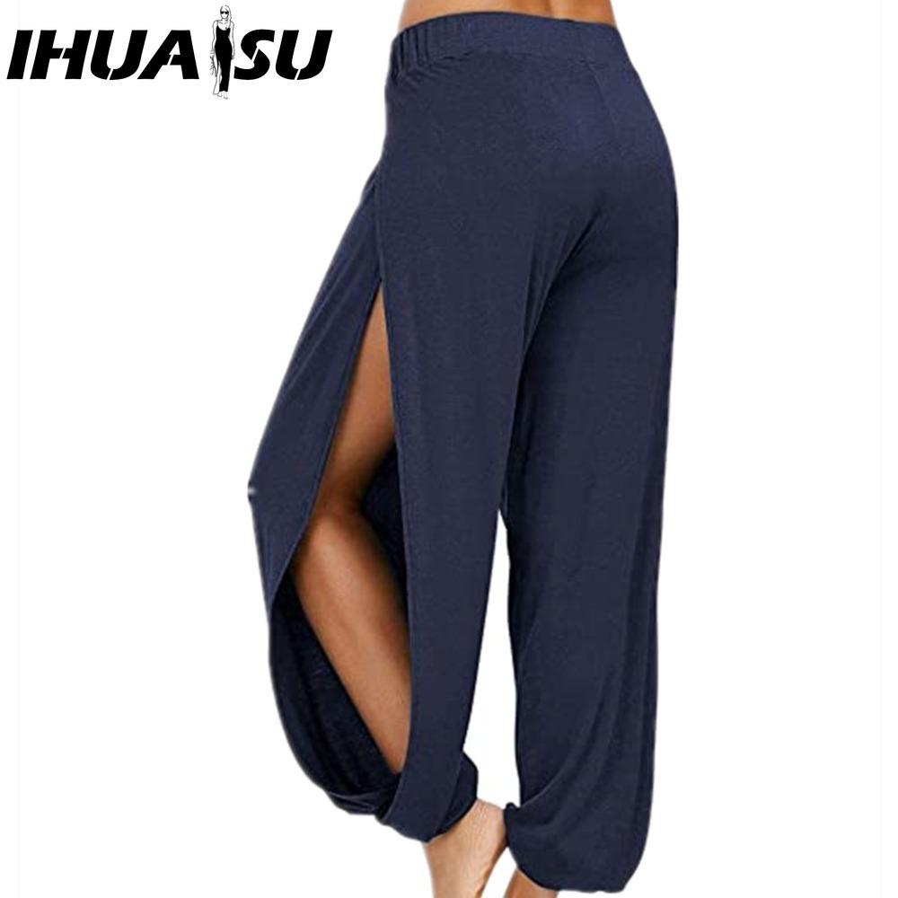 

IHUASU Женские Модные Повседневные Однотонные Брюки и Капри с Принтом XXL темно-синий