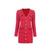 Red long-sleeved dress autumn dress new women's clothing early autumn temperament high-end skirt