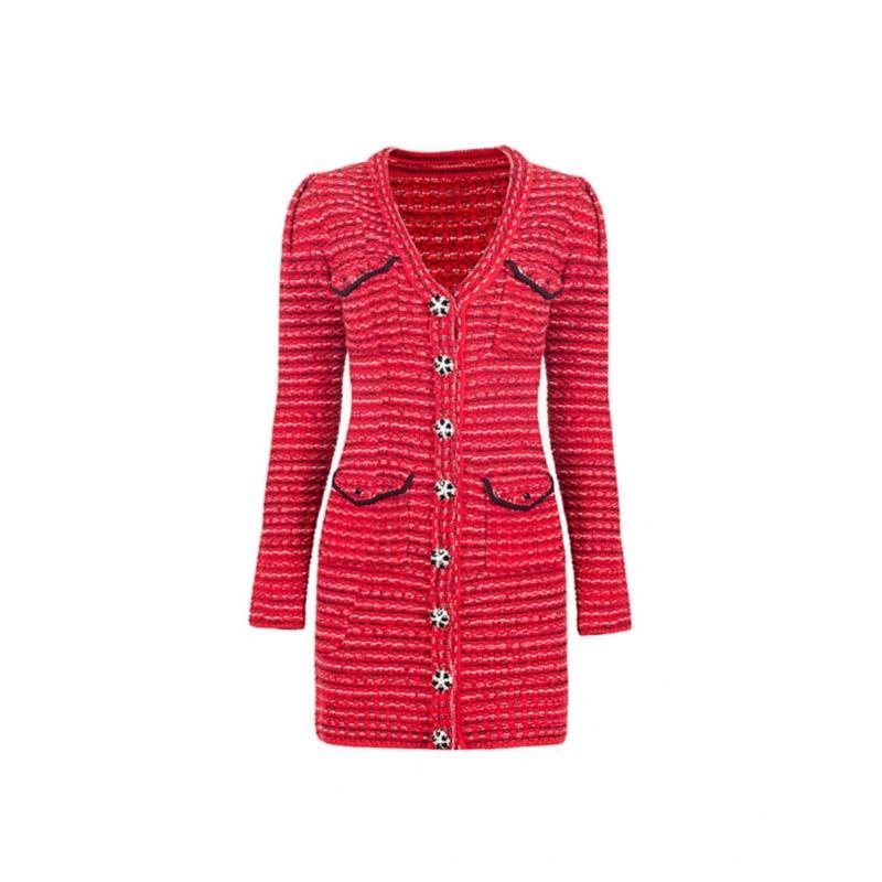 Red long-sleeved dress autumn dress new women's clothing early autumn temperament high-end skirt