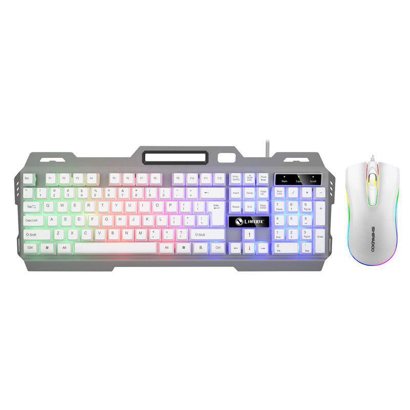 Metal Gaming Keyboard & Mouse Set with Mechanical Feel & Floating Keys