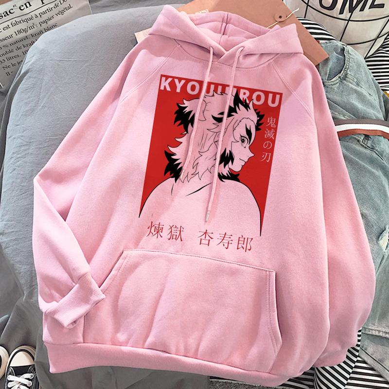 Demon slayer anime hoodies kamado tanjirou impresso feminino hoodie harajuku casual streetwear solto esportes pulôver unisex roupas
