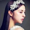 Biżuteria do włosów Tiara Piękny Nakrycie głowy Panny Młodej Imitacja Perły Kwiat Ślubne Akcesoria Ślubne dla Kobiet