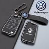 Zinc Alloy Leather Car Remote Key Case Cover Fob Protector Holder Shell For VW Volkswagen Golf 7 MK7 Tiguan MK2 Auto Accessories LE8