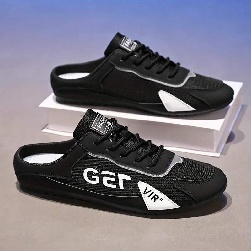 Fashion Trendy Men Baotou Half Slippers Summer Mesh Breathable Casual Slipper Soft Sole Support Walking Flats Comfort Men Sneakers Tenis