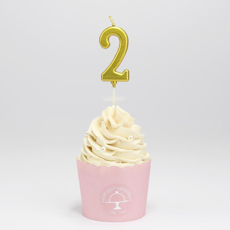 Gold Number Candles (0–9) – Multi-color Smokeless Birthday Set in PVC Box.