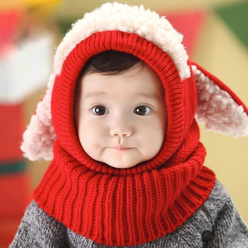 Knitted Ears Dog Cap With Scarf Autumn Winter Keep Warm Hat Fashion Breathable