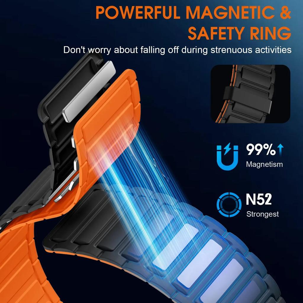 Silicone Magnetic Band for Watch Strap Ultra 3 2 49mm 46mm 45mm 44mm 42mm 40 41mm Bracelet IWatch Series 11 10 9 8 7 6 SE