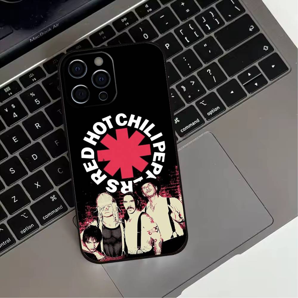 Red Hot C-Chili Peppers Band Phone Case For iPhone 17,16,15,14,13,12,11 Plus,Pro Max,XS,Soft Silicone Black Cover
