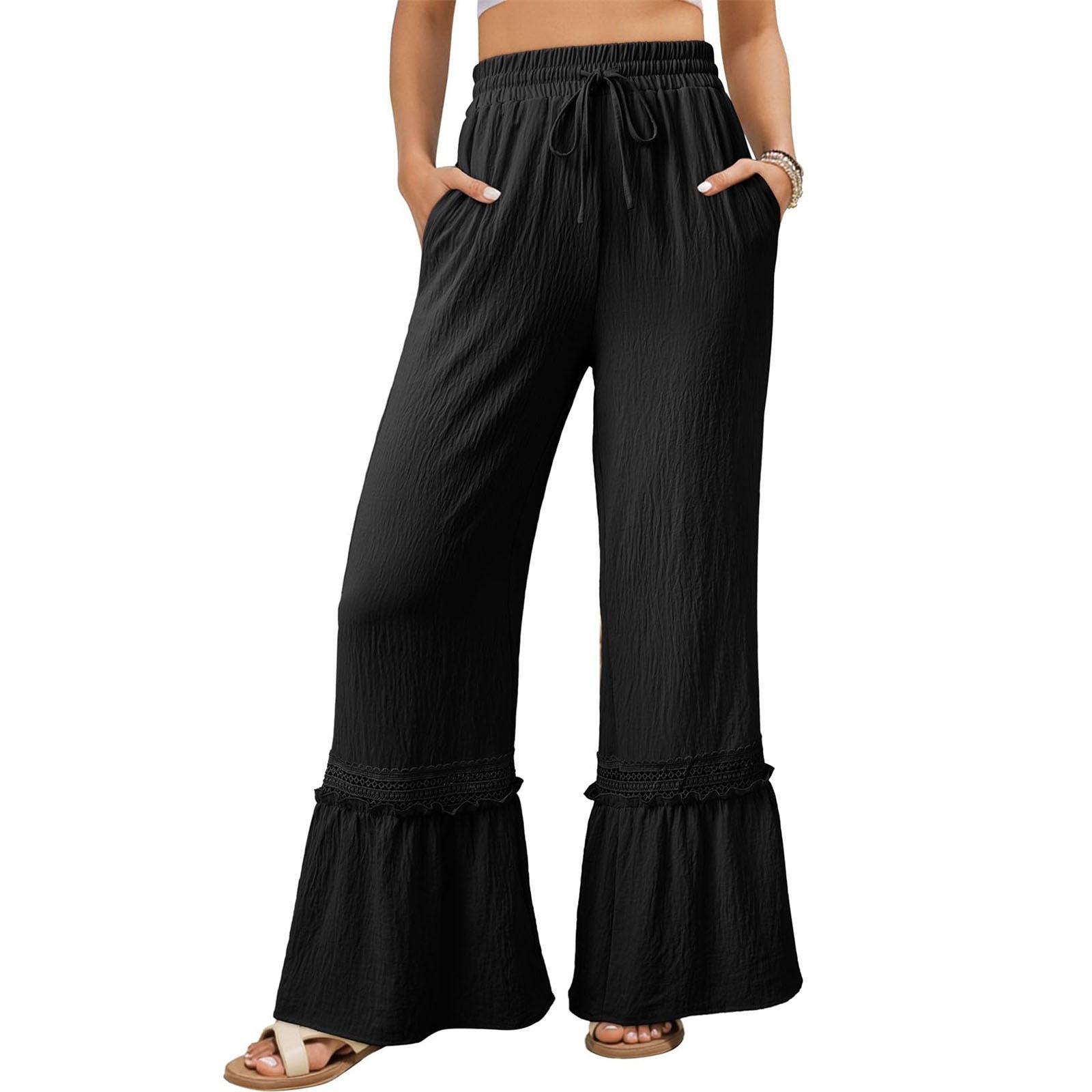 

Women s Loose And Casual High-waisted Straight-leg Pants XXL чорний