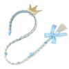 Prinzessin Mädchen Blumen Stirnband Blume Fary Verkleiden Weben Langer Zopf Perücke Stirnband Kinder Halloween Rapunzel Cosplay Kopfschmuck