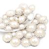 10pcs Rhinestone Imitation Pearl Flower Disc Shiny Half Round Loose Beads For DIY Crafts Clothing Sewing Jewelry Making Supplies