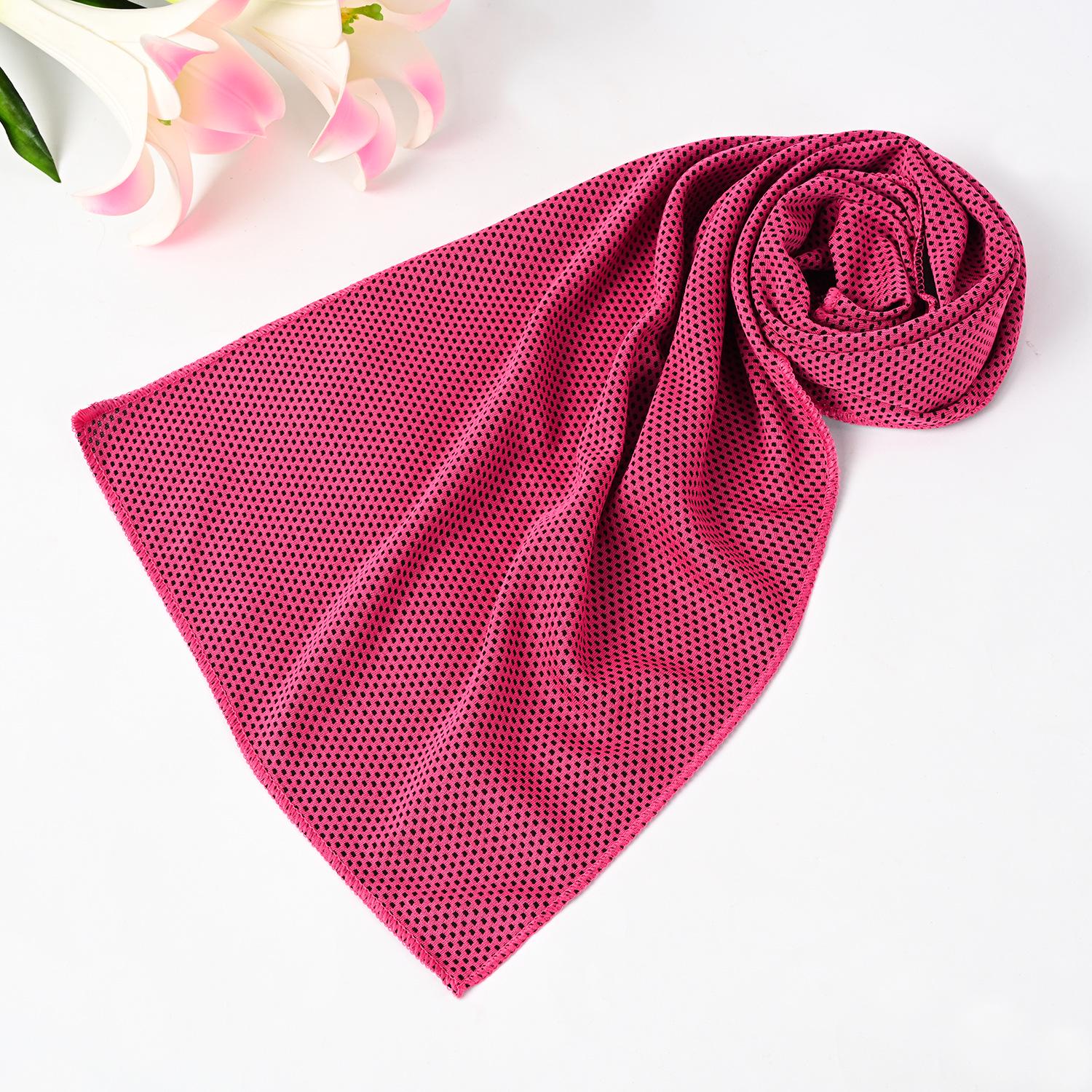 Quick-Dry Ice-Cool Towel: Cooling, Sweat-Absorbing Fitness Towel with Embroidered Print 80x30 CM