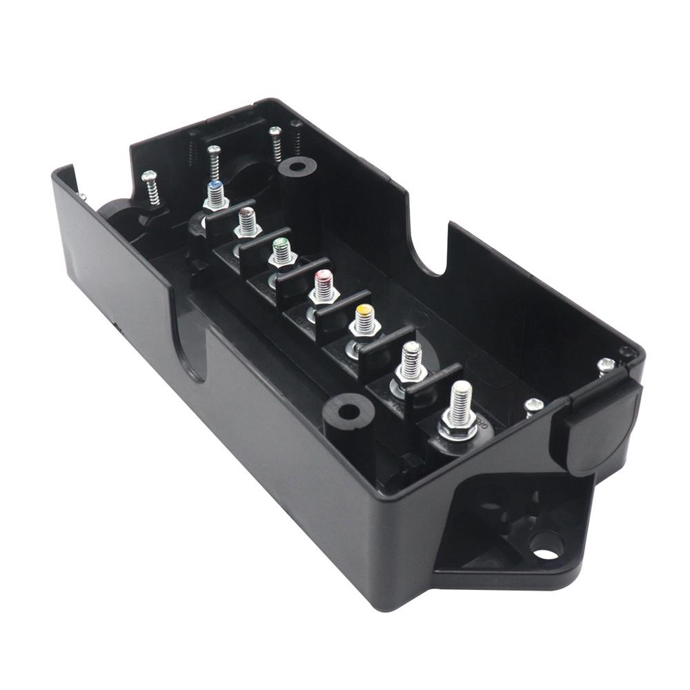 7 Way Electrical Trailer Wire Junction Box Black Fit for RV Camper Connectors