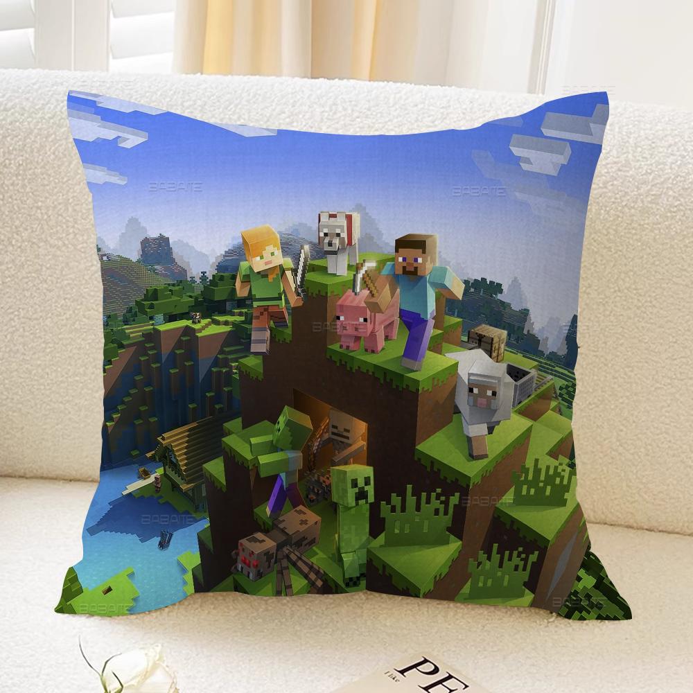 

Game MC Wolf Ocelot Pig Ghast pillow cover sofa cushion cover home room decoration children gift 12x12Inch
