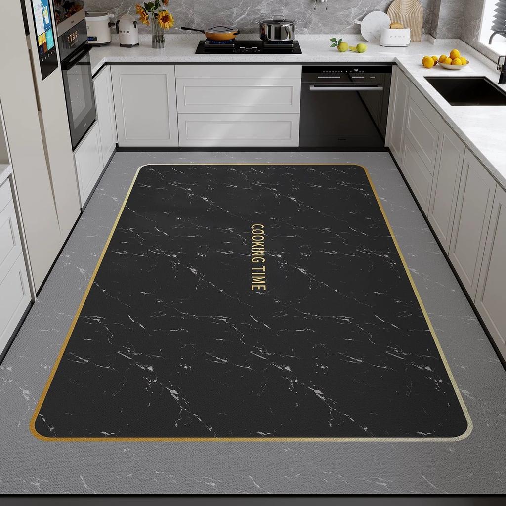 Thickened kitchen mat made of diatomaceous earth material, absorbent, non-slip, and wear-resistant; can be cut to size and used for full coverage