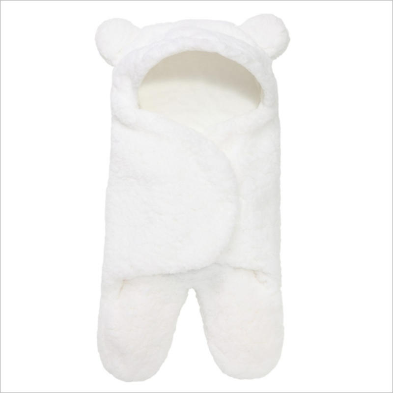 Baby Winter Fleece Swaddle Blanket Cute Newborn Swaddling Wrap Soft Plush Sleeping Sacks
