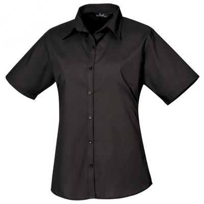 Short Sleeve Poplin Blouse / Plain Work Shirt