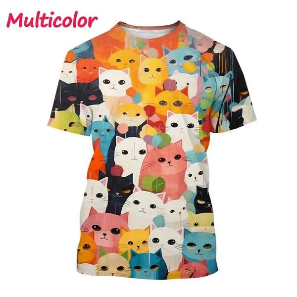 Funny Cute Cat 3D Printing T-shirt Arrivals Personality Fashion Cool Harajuku Style Street Men's and Women's Unisex T-shirts