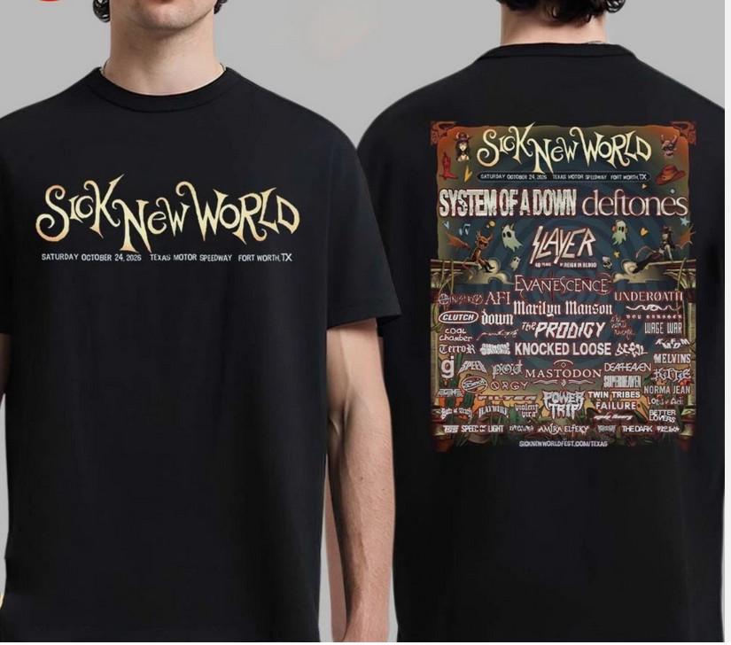 

Sick New World Festival 2026 Lineup In Fort Worth Texas At Texas Motor TShirt Unisex T-Shirt L