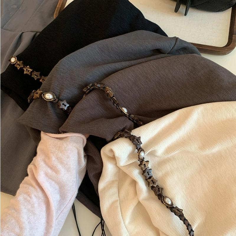 Vintage Y2K Baggy Cap Star Fringed Boho Chain Decor Beanies Cap Versatile Ethnic Style Autumn Winter Pullover Hats Streetwear