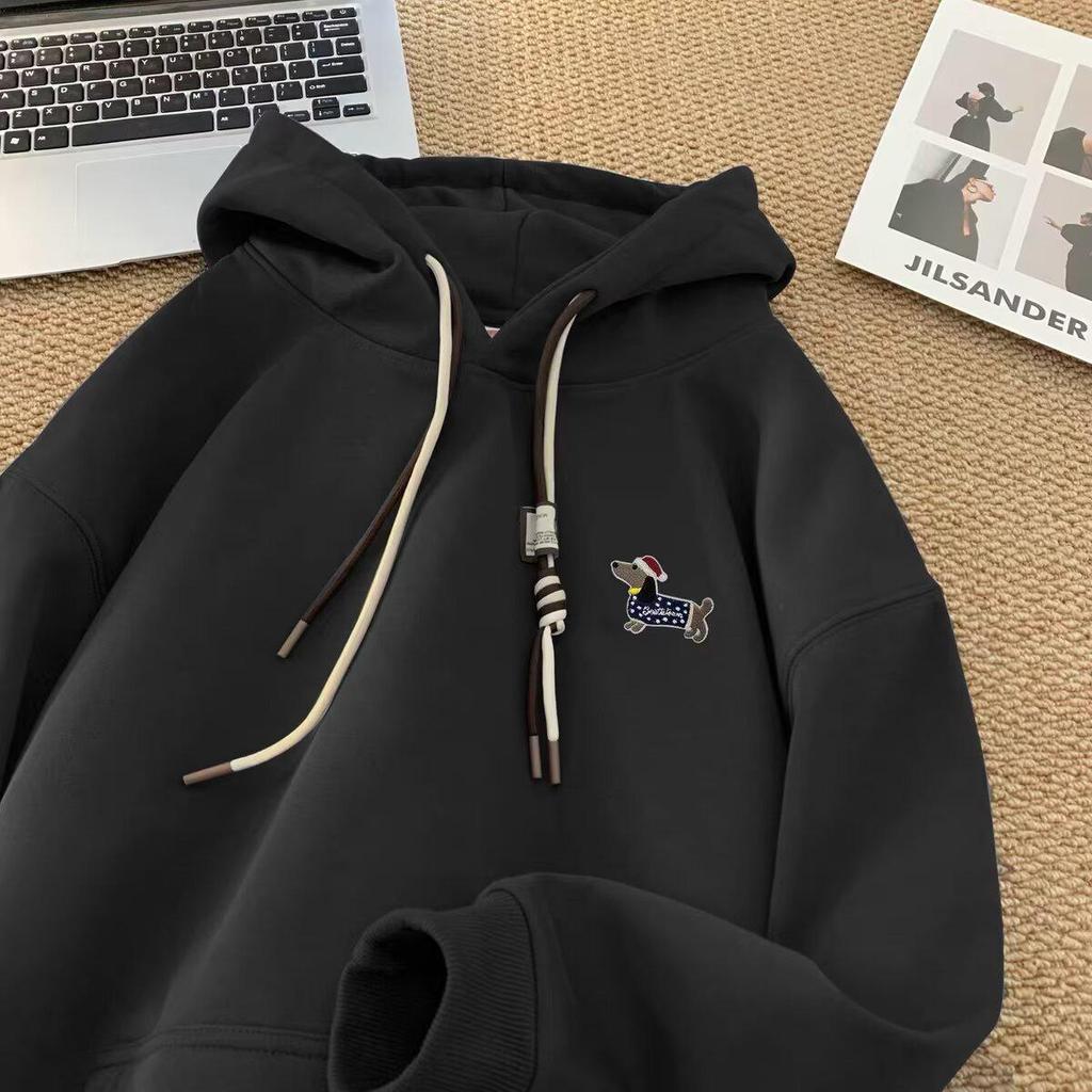 Felpa con Cappuccio Unisex Stampa Cuccioli Autunno/Inverno 2025 - Trendy Vestibilità Larga Manica Lunga