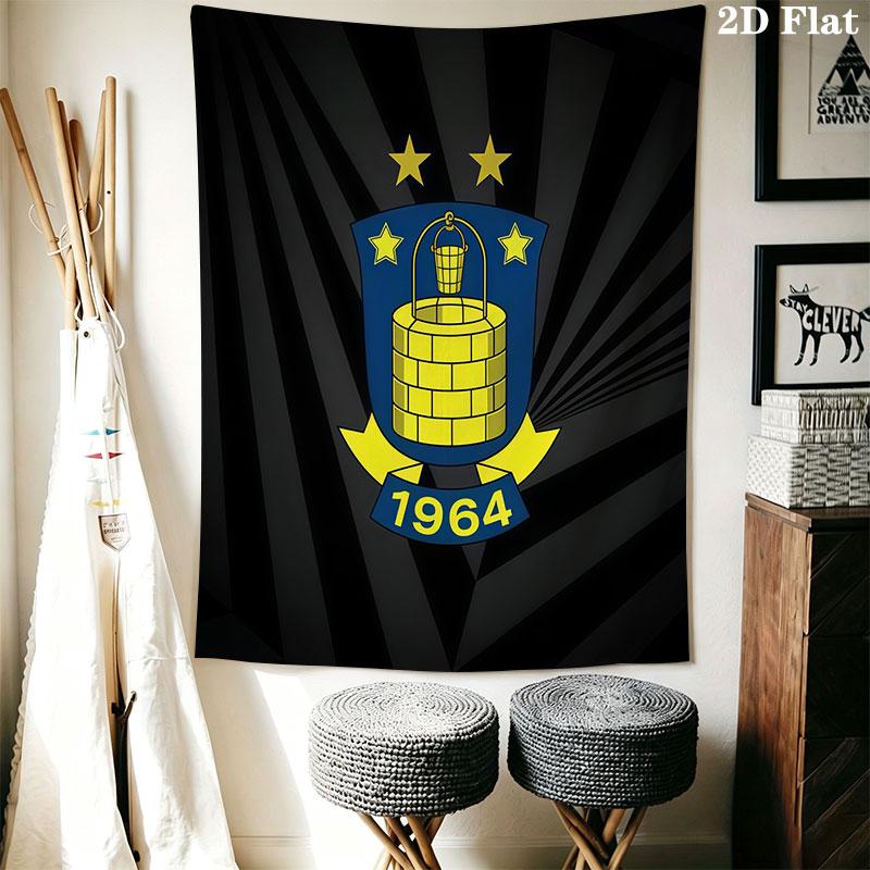 Brøndby IF POSTER Wall Hanging Printed Fabric Blanket Decorative Tapestries for Bedroom Living Room Home Decor