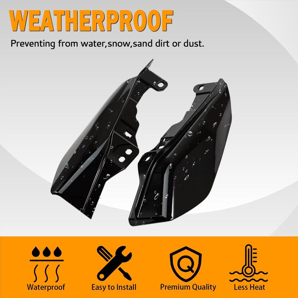 PBYMT Mid Frame Air Deflector Compatible For Harley Touring Road King Street Electra Glide 2009-2024 (Vivid Gloss Black)