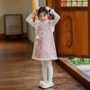 Girls' Chinese Style Sweater Vest & Cheongsam Skirt Set