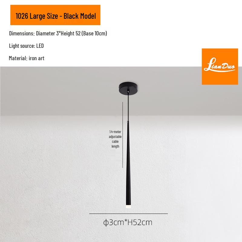 Nordische Minimalistische Hanglamp - Moderne Slaapkamer/Nachtkastlamp, Creatief Langwerpig Ontwerp, Enkele Lamp voor Restaurant of Bar Balie